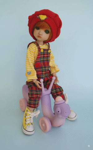 03c0f6a3-359c-4caa-b319-4339af1a9082 caterpillar purple and pink toy for dolls of 10" 12" Blythe, bjd 1/6, scale 3d Printed