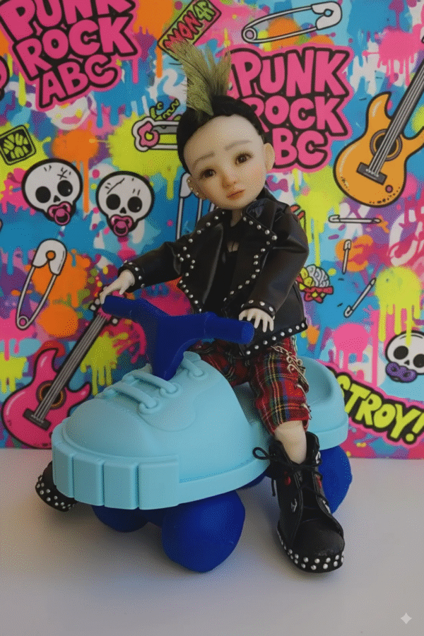 23020cbf-bef2-4dfd-beee-000e09362c4f Retro style shoe bike toy for dolls of 6" 10" 12" push shoe toy for dolls,3d Printed