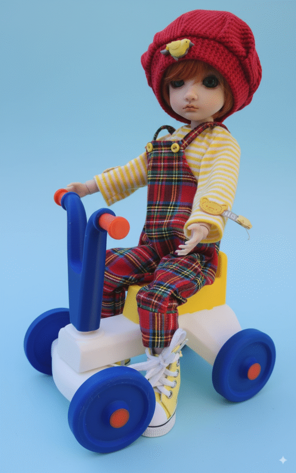 33fc523e-f09a-4299-bcad-2a5f53b1c572 Retro style bike toy for dolls of 6" 10" 12" scale dolls 1/6, 1/8 Printed 3D