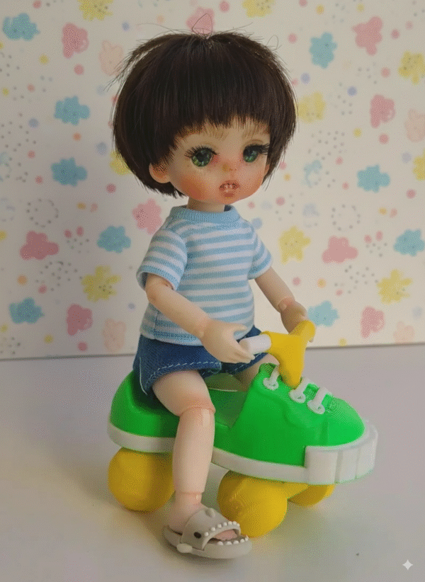 4e1d28d6-692f-409f-b051-c80f63dbe8ee Toy for dolls 3d Printed retro style shoe car toy for dolls of 6" 10" 12" BJD, Blythe 1/6, 1/8 scale doll