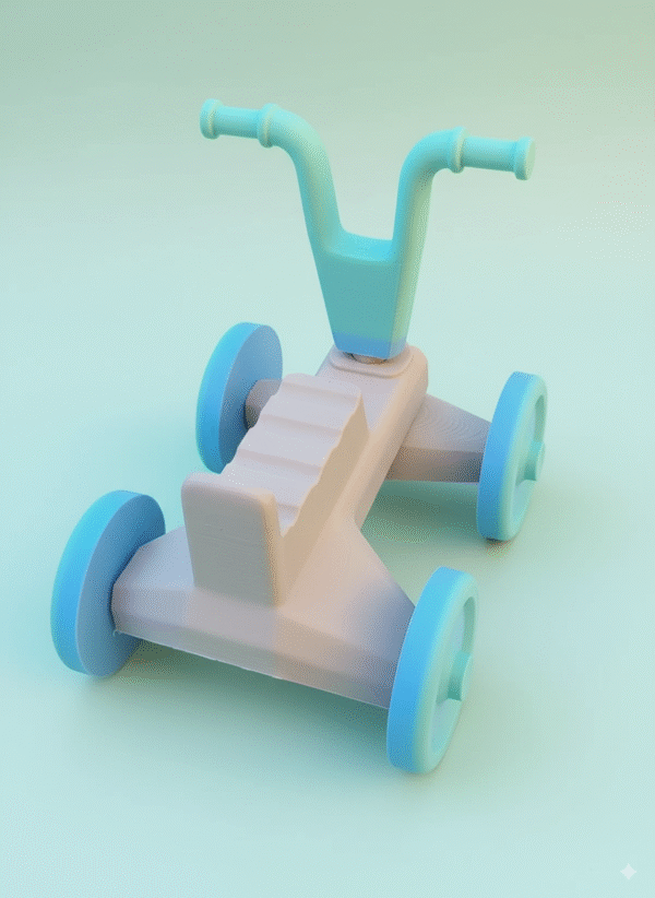 5a2d5ed0-9d02-43e0-a441-0f654d6292c3 Retro style bike toy for dolls of 6" 10" 12" scale dolls 1/6, 1/8 Printed 3D