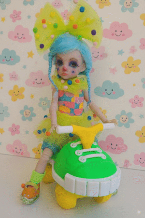 e5d5a47a-ea38-4bb8-addb-f646d8766acb Toy for dolls 3d Printed retro style shoe car toy for dolls of 6" 10" 12" BJD, Blythe 1/6, 1/8 scale doll