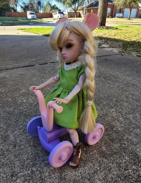 il_1140xN.7210959066_n8bu Retro style bike toy for dolls of 6" 10" 12" scale dolls 1/6, 1/8 Printed 3D