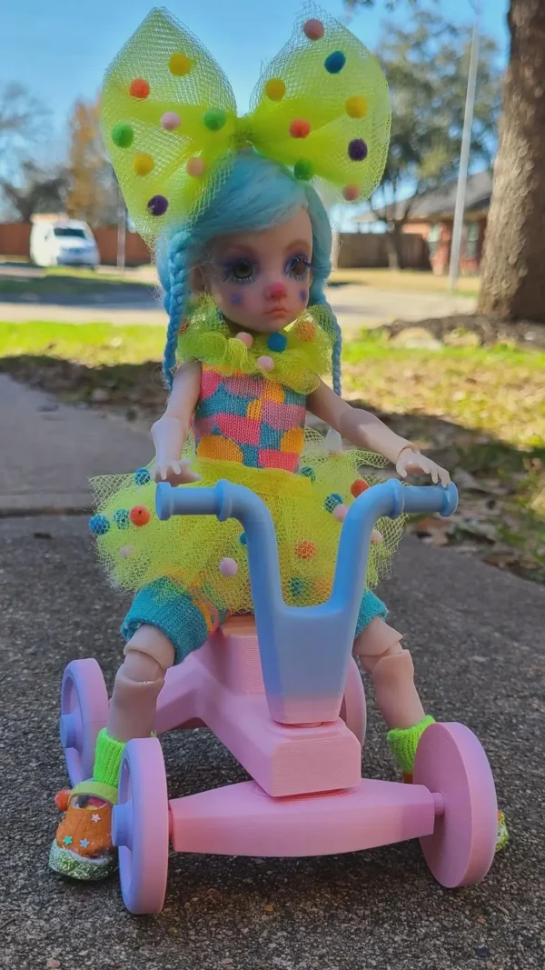 il_1140xN.7210980024_49nh Retro style bike toy for dolls of 6" 10" 12" scale dolls 1/6, 1/8 Printed 3D