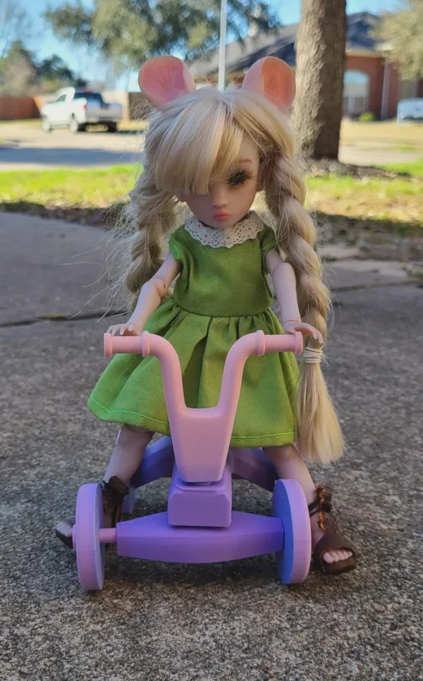 il_1140xN.7258931579_qqbm Retro style bike toy for dolls of 6" 10" 12" scale dolls 1/6, 1/8 Printed 3D