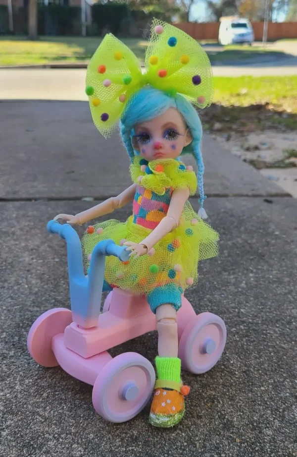 il_1140xN.7258952621_cy86 Retro style bike toy for dolls of 6" 10" 12" scale dolls 1/6, 1/8 Printed 3D